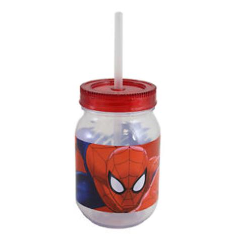 Spiderman Mason Jar Tumbler Cup With Straw £2.99